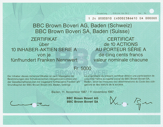 BBC Brown Boveri AG [2 Stück]