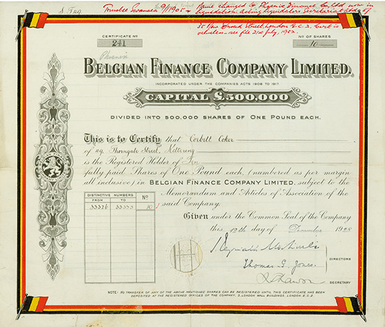 Belgian Finance Company Limited