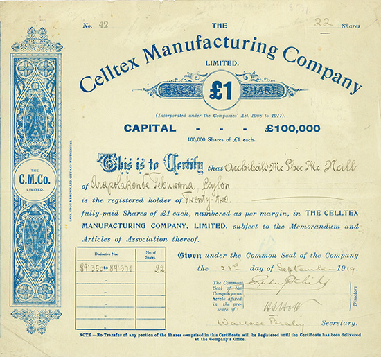 Celltex Manufacturing Company, Limited