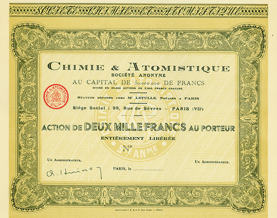 Chimie & Atomistique Société Anonyme