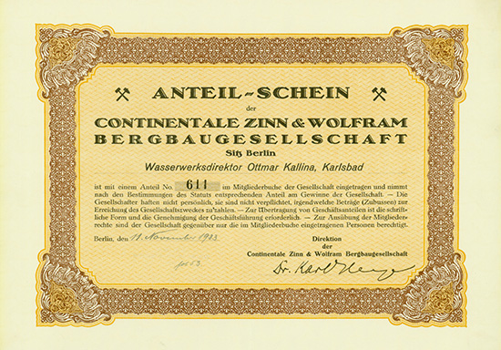 Continentale Zinn & Wolfram Bergbaugesellschaft