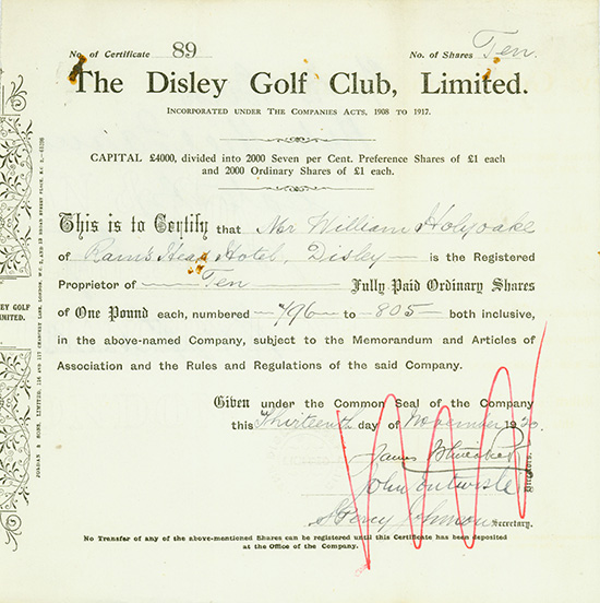 Disley Golf Club, Limited