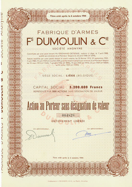Fabrique d'Armes Fs DUMOULIN & Cie Société Anonyme