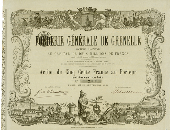 Fonderie Générale de Grenelle Société Anonyme