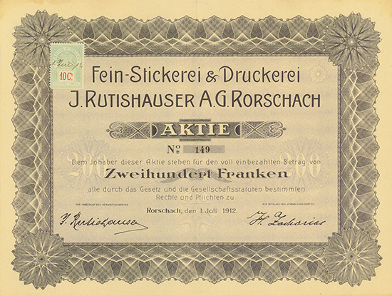Frein-Stickerei & Druckerei J. Rutishauser A.G. Rorschach