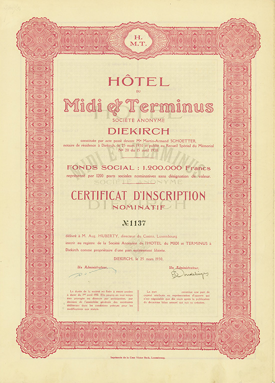 Hotel du Midi & Terminus Société Anonyme