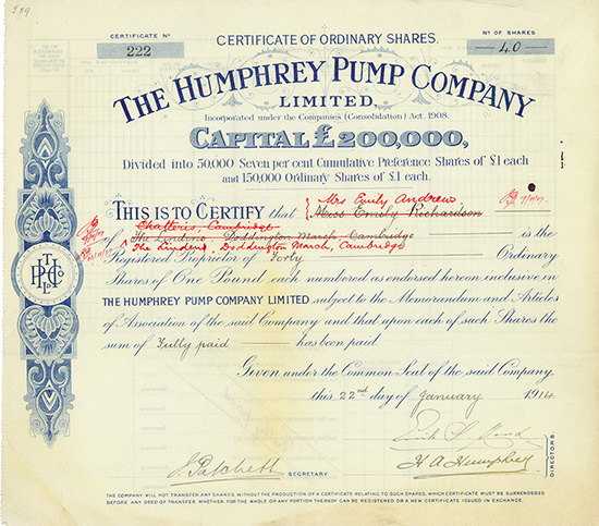 Humphrey Pump Company Limited
