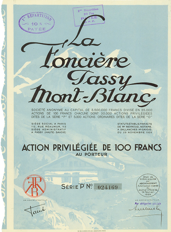 La Foncière Passy Mont-Blanc Société Anonyme [3 Stück]