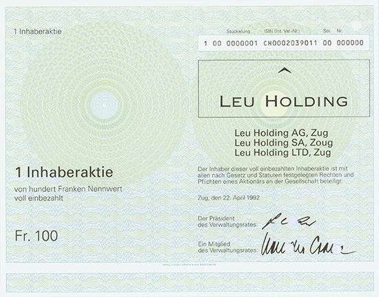 Leu Holding AG