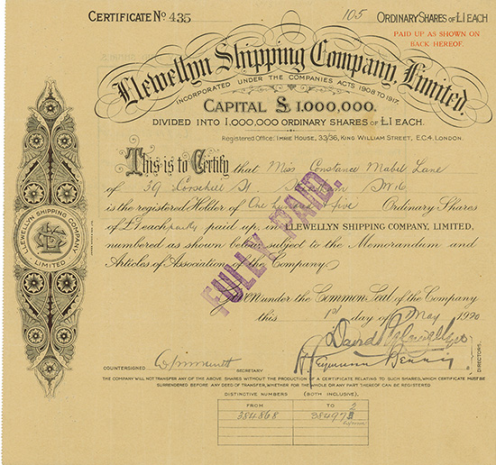 Llewellyn Shipping Company, Limited