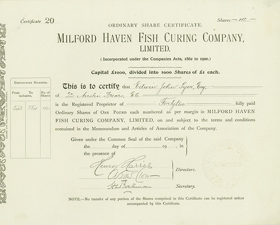 Milford Haven Fish Curing Company, Limited