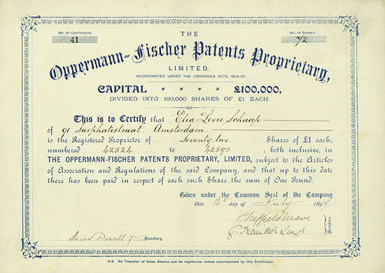 Oppermann-Fischer Patents Proprietary, Limited