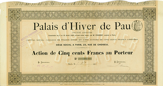 Palais d'Hiver de Pau Société Anonyme