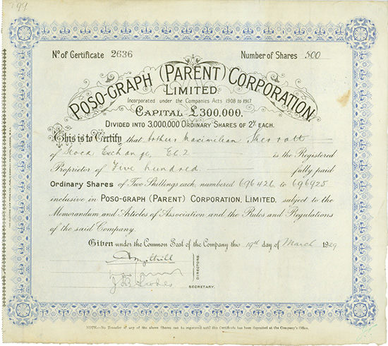 Poso-Graph (Parent) Corporation, Limited