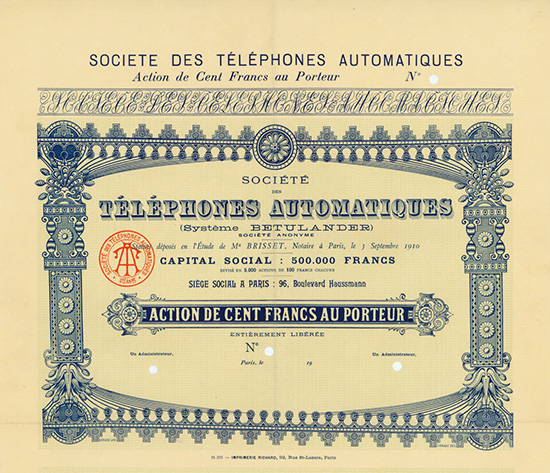 Société des Téléphones Automatiques (Systeme Betulander)