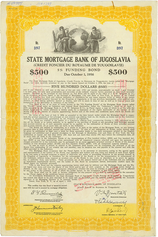 State Mortgage Bank of Jugoslavia (Credit Foncier du Royaume de Yougoslavie)