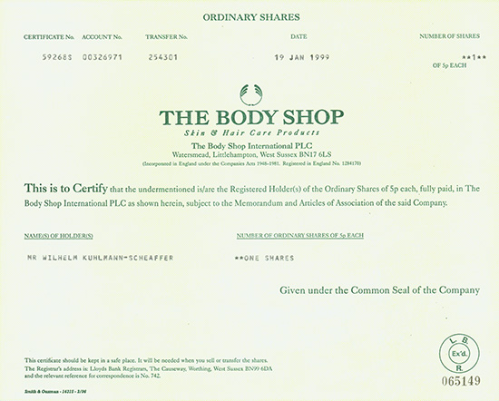 The Body Shop International PLC