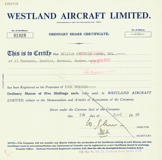 Westland Aircraft Ltd.