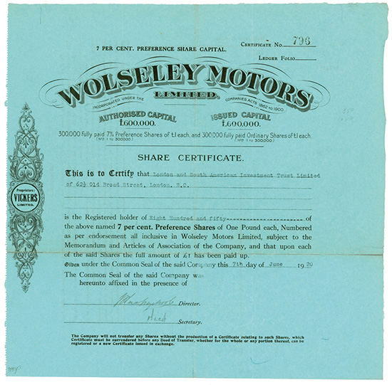 Wolseley Motors Ltd.