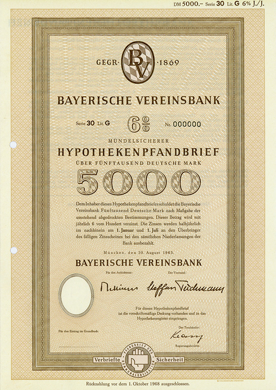 Bayerische Hypotheken- und Wechselbank / Bayerische Vereinsbank [17 Stück]