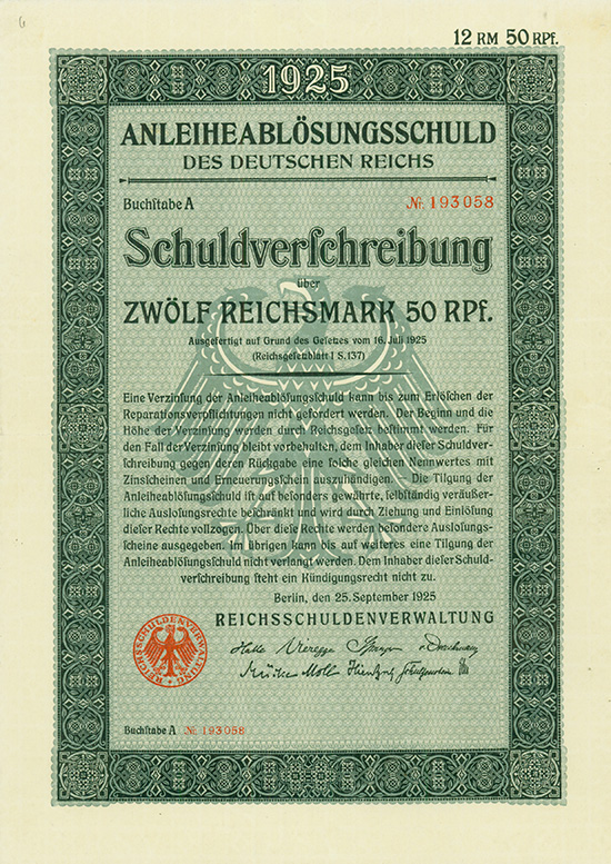 Deutsche Reich - Anleiheablösungsschuld [14 Stück]
