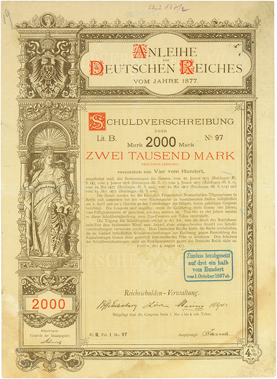 Deutsches Reich - Reichsanleihen 1877 - 1908 [17 Stück]