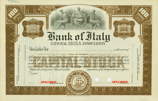 Bank of Italy National Trust & Savings Association