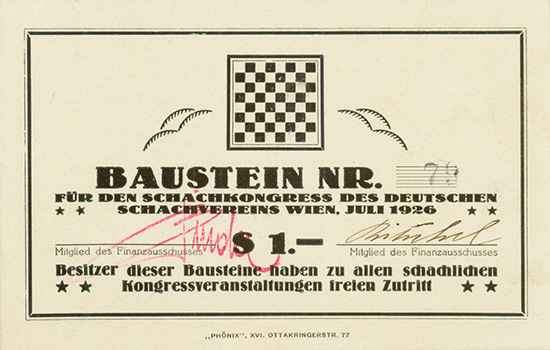 Schachkongress des deutschen Schachvereins Wien