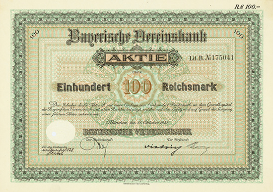Bayerische Vereinsbank AG [MULTIAUKTION 2]