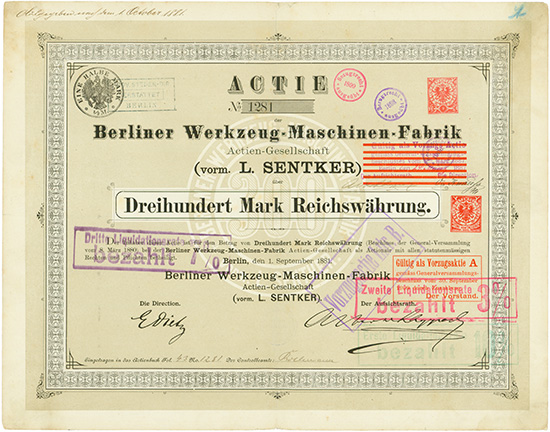 Berliner Werkzeug-Maschinen-Fabrik Actien-Gesellschaft (vorm. L. Sentker)
