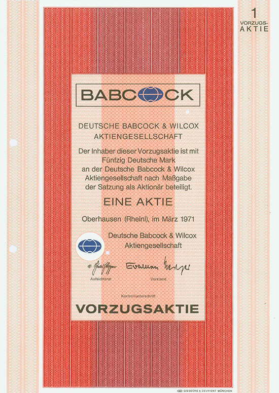 Deutsche Babcock & Wilcox AG [6 Stück]