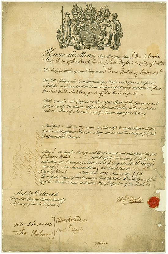 South Sea Company - Governor and Company of Merchants of Great Britian Trading to the South Seas and other Parts of America