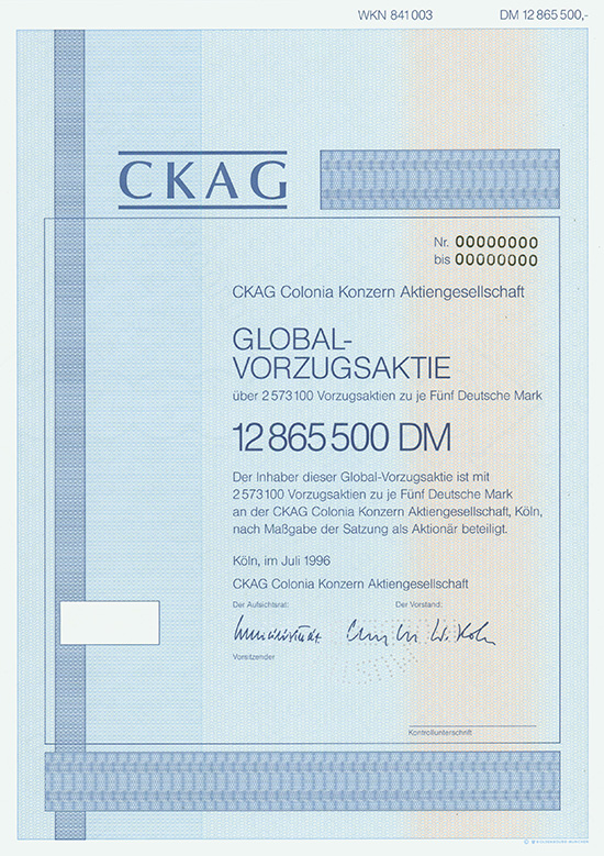 CKAG Colonia Konzern AG [4 Stück]