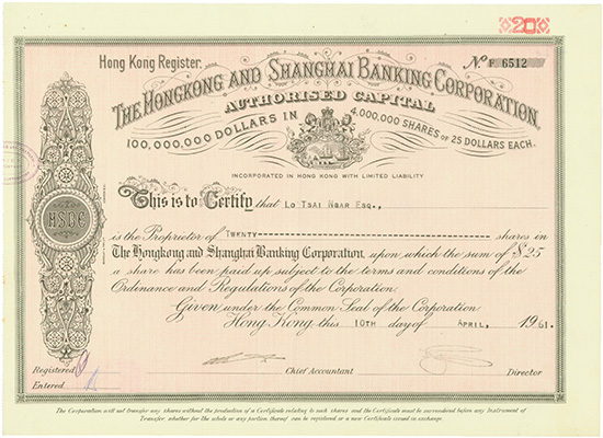 Hongkong and Shanghai Banking Corporation - Hongkong Register