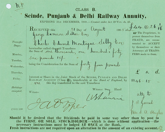 Scinde, Punjaub & Delhi Railway Annuity