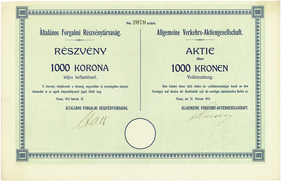 Allgemeine Verkehrs-AG / Általános Forgalmi Részvénytársaság