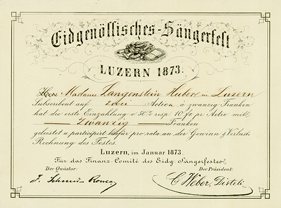 Eidgenössisches-Sängerfest Luzern 1873