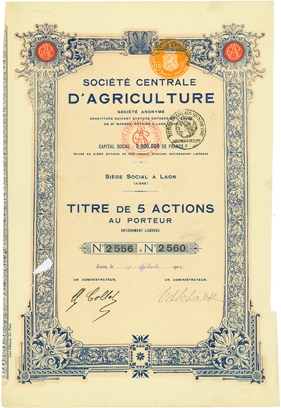 Société Centrale d'Agriculture Société Anonyme