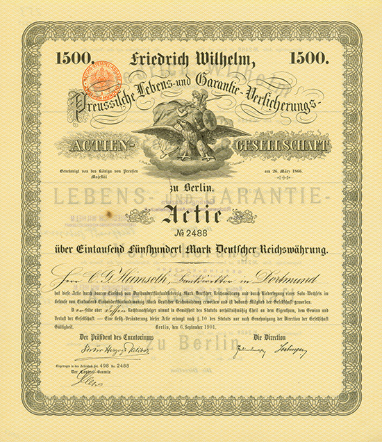 Friedrich Wilhelm, Preussische Lebens- und Garantie-Versicherungs-AG