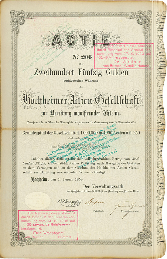Hochheimer Actien-Gesellschaft zur Bereitung moussierender Weine