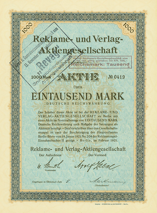 Reklame- und Verlag-AG / 