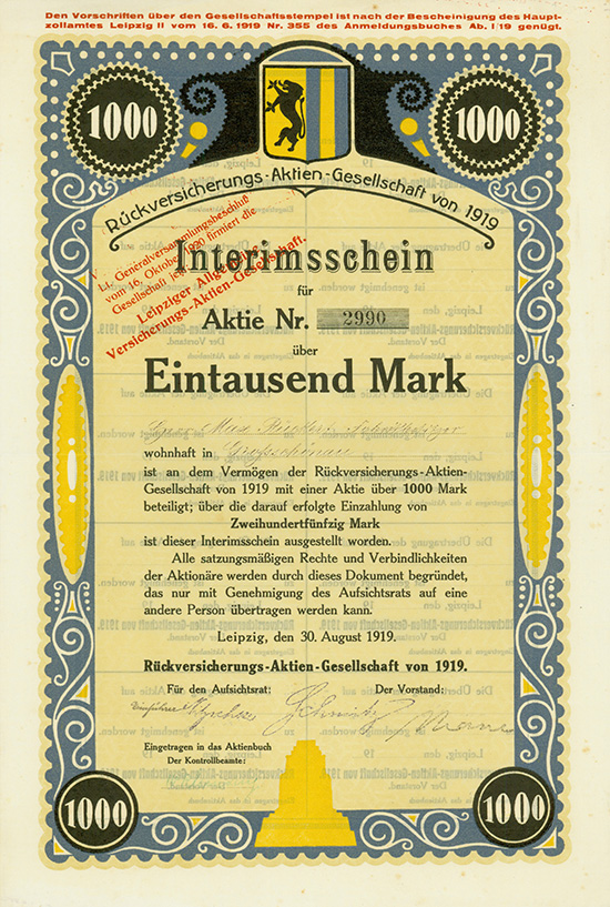 Rückversicherungs-Aktien-Gesellschaft von 1919