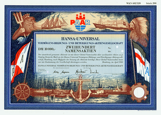 Hansa-Universal Vermögens-Bildungs- und Beteiligungs-AG [2 Stück]