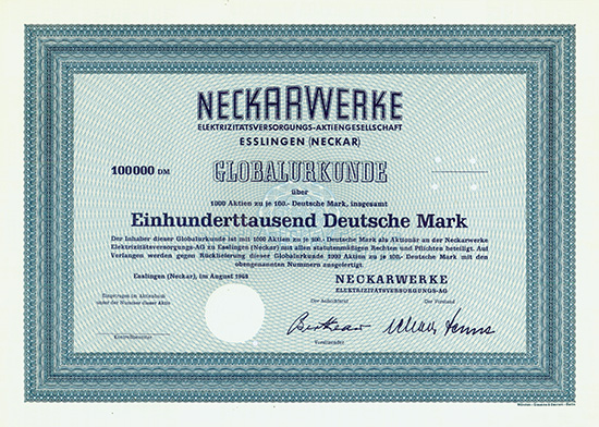 Neckarwerke Elektrizitätsversorgungs-AG [2 Stück]