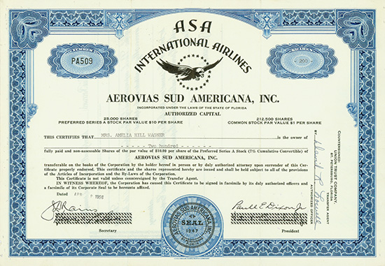 Aerovias Sud Americana, Inc. (ASA International Airlines)