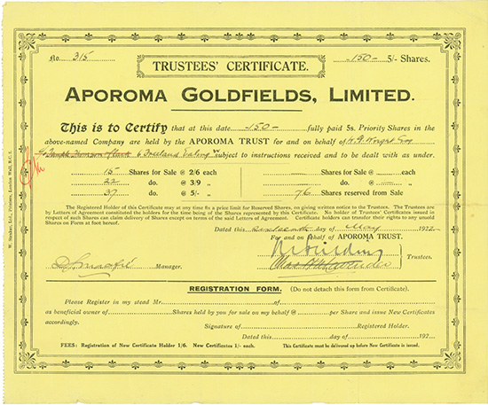 Aporoma Goldfields, Limited