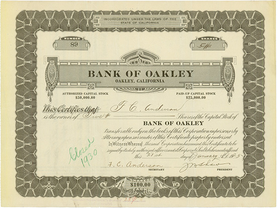 Bank of Oakley