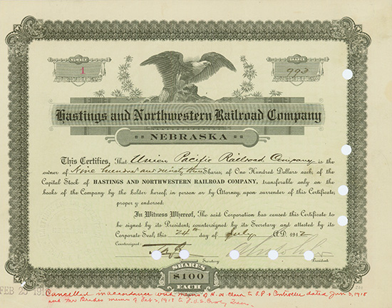 Hastings and Northwestern Railroad Company