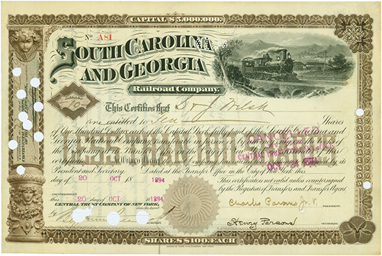 South Carolina and Georgia Railroad Company [2 Stück]