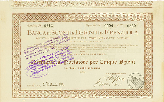 Banca di Sconti e Depositi in Firenzuola